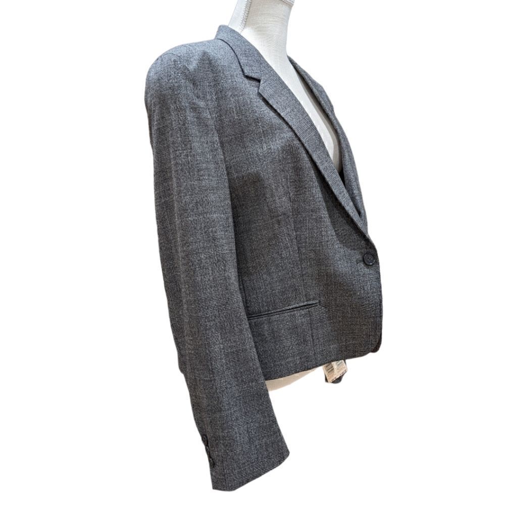 Habersham Mark Shale Women's 100% Wool Grey Single Button Blazer Size 16 NWT - Picture 3 of 11